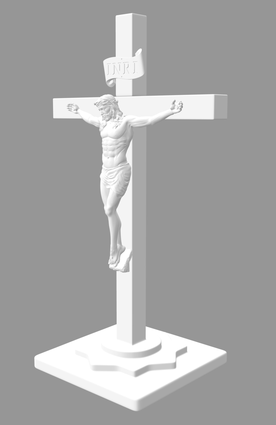Production-ready 3D STL model for a freestanding Crucifixion cross