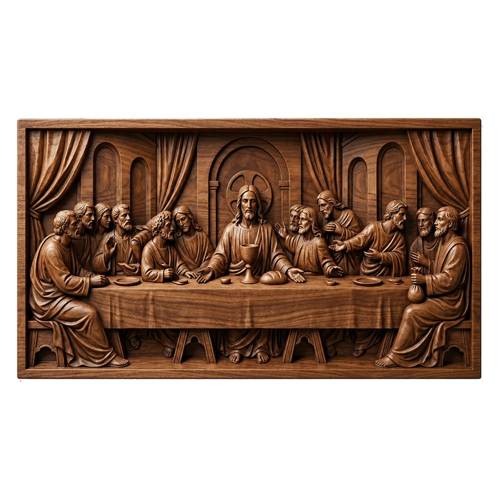 Religious wood relief carvings